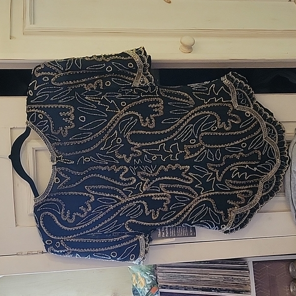 NWT Vintage Laurence Kazar Beaded Top Sz M - Picture 2 of 6